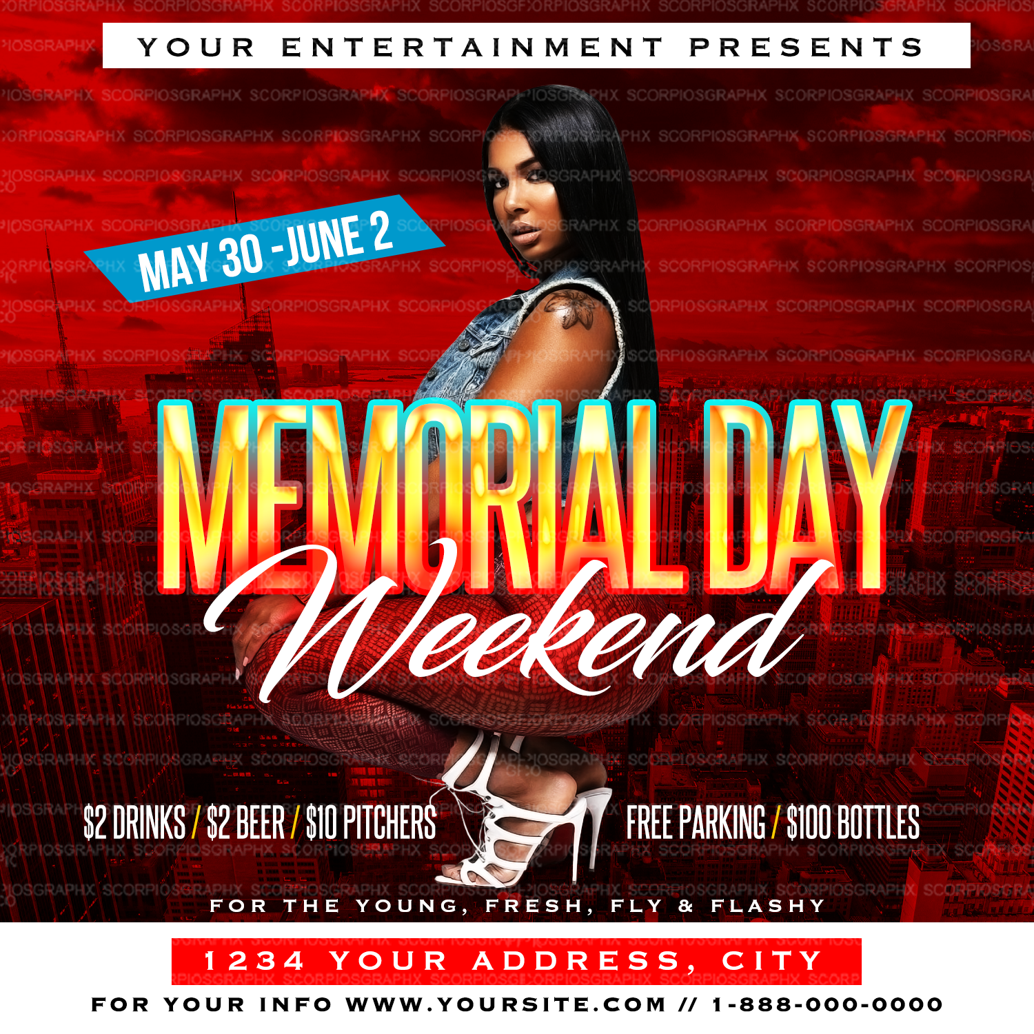 Memorial Day Weekend Flyer Template – ScorpiosGraphx