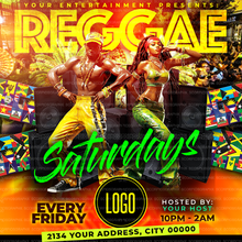 Load image into Gallery viewer, Reggae Saturdays Flyer Template