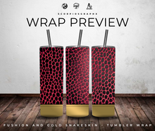 Load image into Gallery viewer, Fushia and Gold SnakeSkin PNG | Sublimation | Tumbler Wrap Design | Digital Download