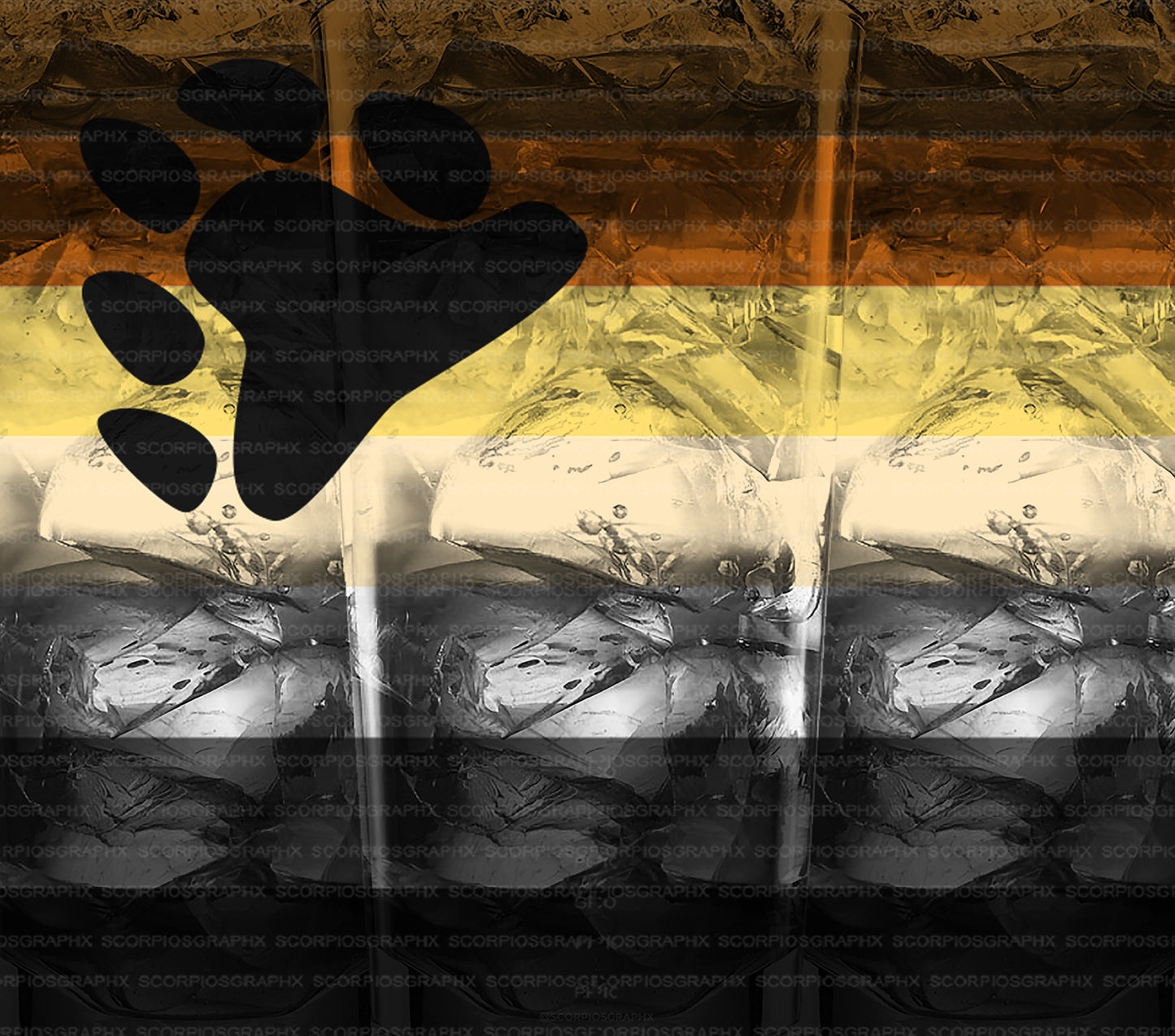 LGBTQ Bear Glass PNG | Sublimation | Tumbler Wrap Design | Digital Download