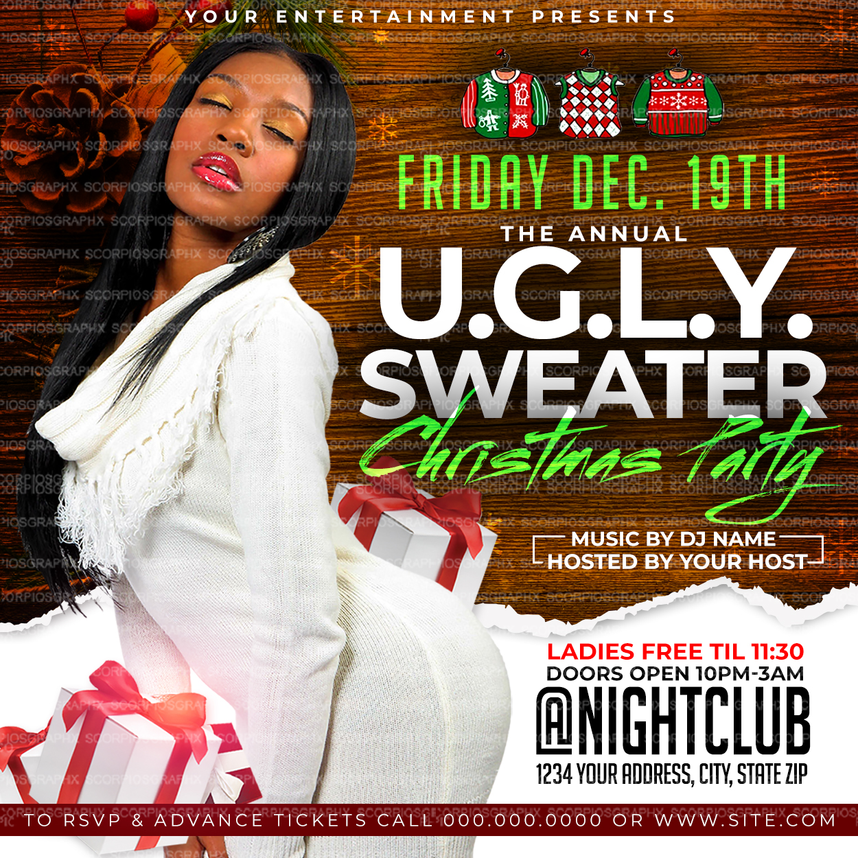 Ugly sweater online flyer