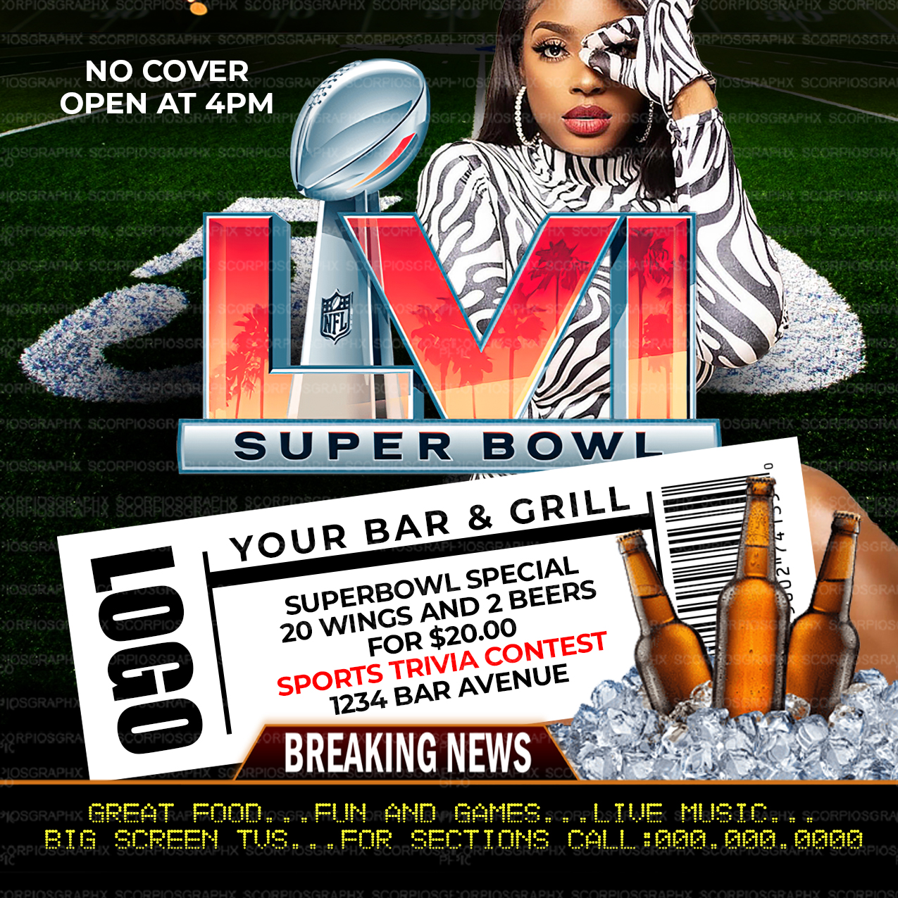 Superbowl Social Media Flyer
