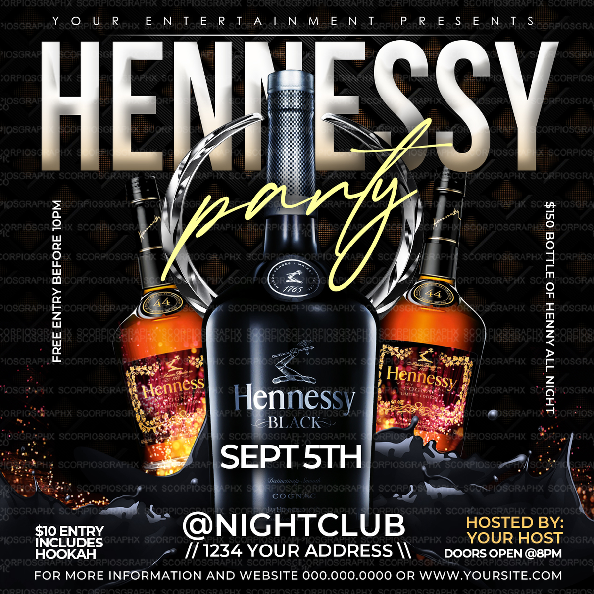 Hennessy Party Flyer Template