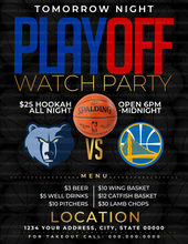 Load image into Gallery viewer, Playoff Game Menu Flyer Template