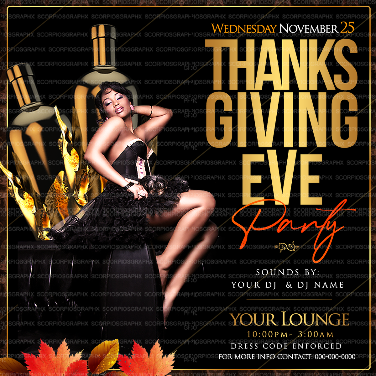 Thanksgiving Dinner Party Flyer Template