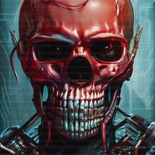 Load image into Gallery viewer, Cyberpunk Skeleton - Ai Art
