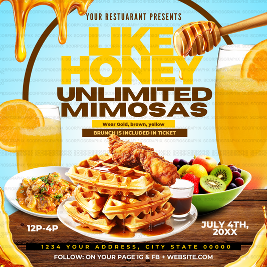 Like Honey Brunch Flyer Template