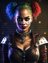 Load image into Gallery viewer, Brown Skinned Harley Quinn V4 - Printable Wall Art
