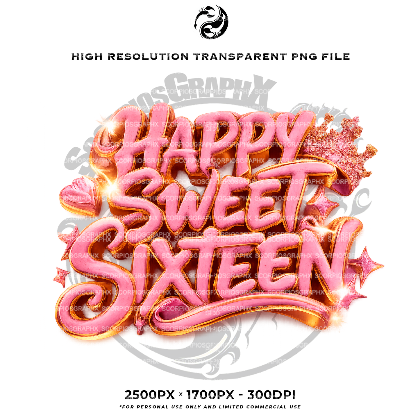 Sweet Sixteen TITLE LOGO PNG