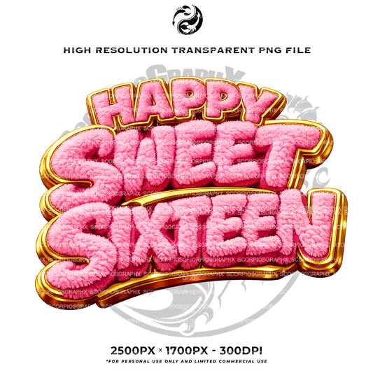 Sweet Sixteen v2 TITLE LOGO PNG