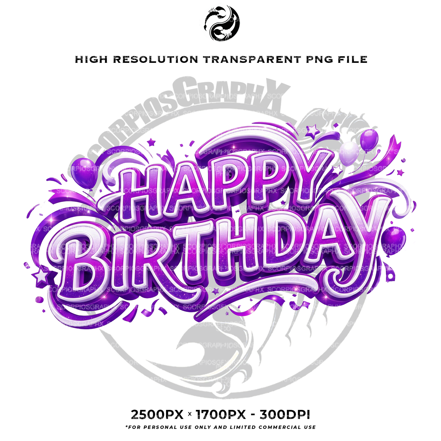Purple Birthday PNG