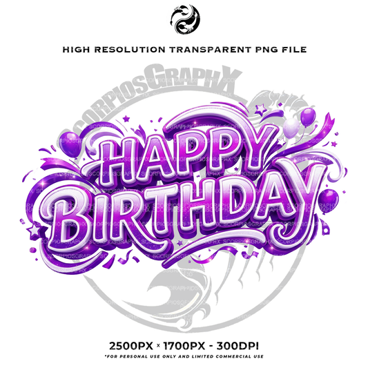 Purple Birthday PNG