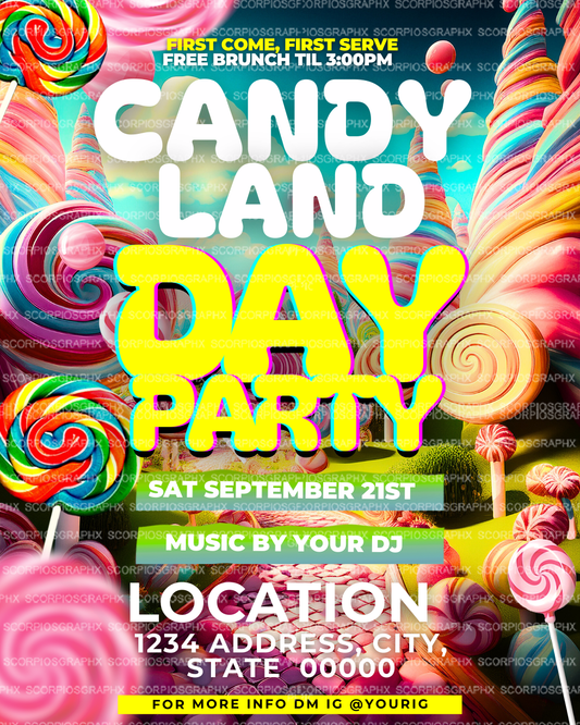 CandyLand Canva Flyer Template