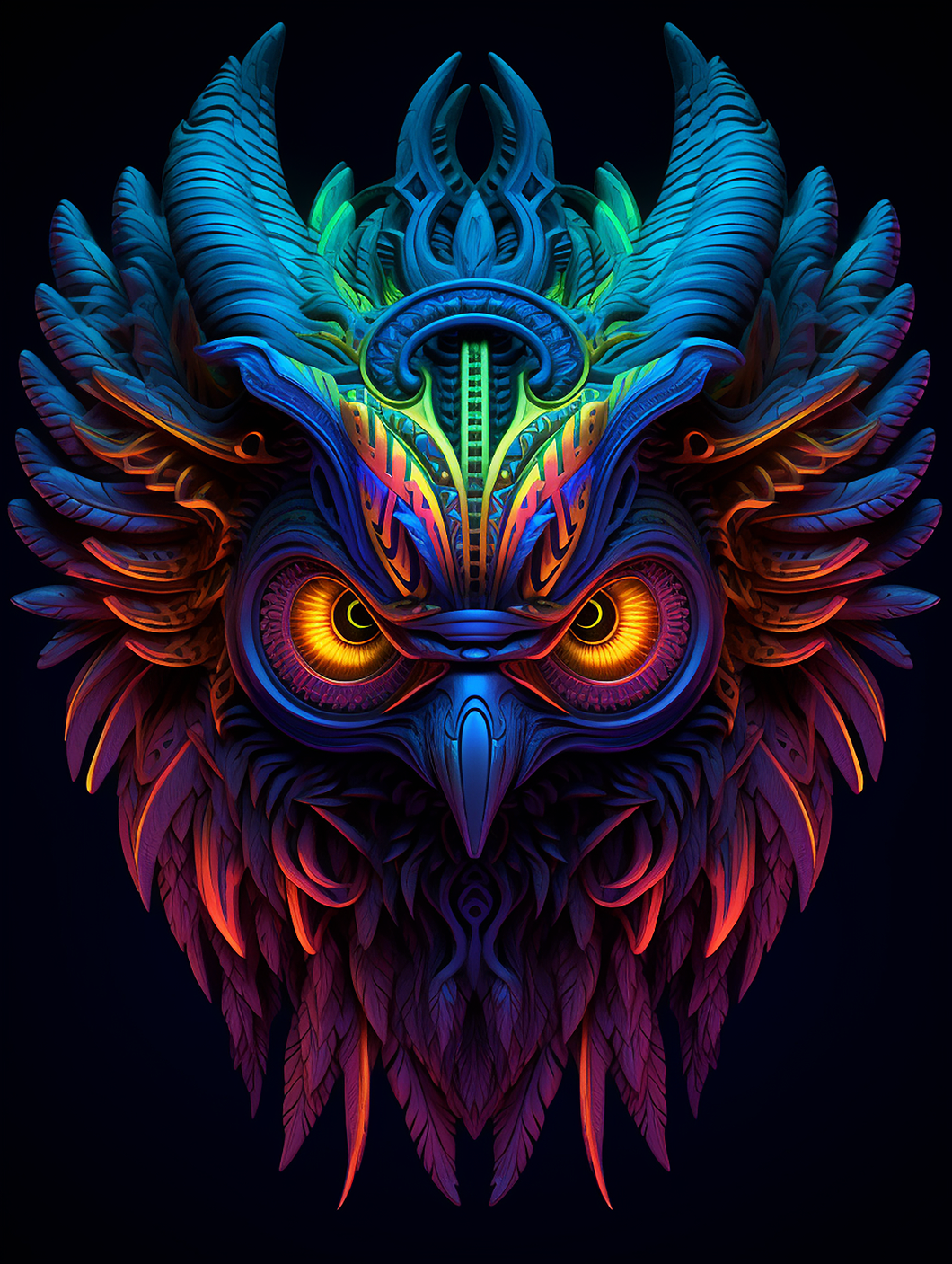 Neon Owl AI ART