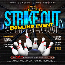 Load image into Gallery viewer, Bowling Event Flyer Template
