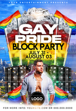 Load image into Gallery viewer, Gay Pride Day Party Flyer Template
