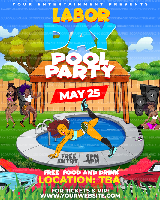 Pool Party Flyer Template