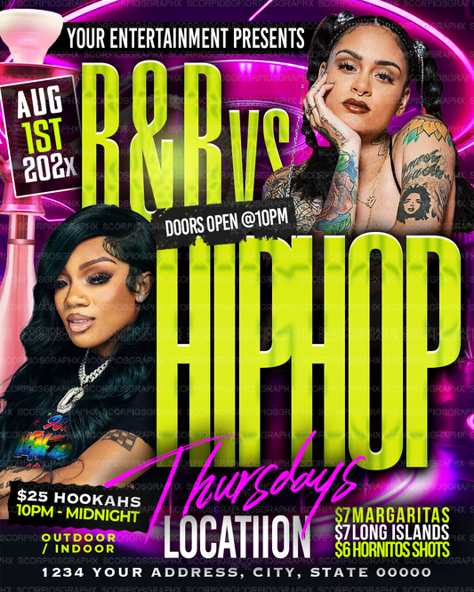 RnB vs HipHop Flyer Template