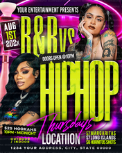 Load image into Gallery viewer, RnB vs HipHop Flyer Template
