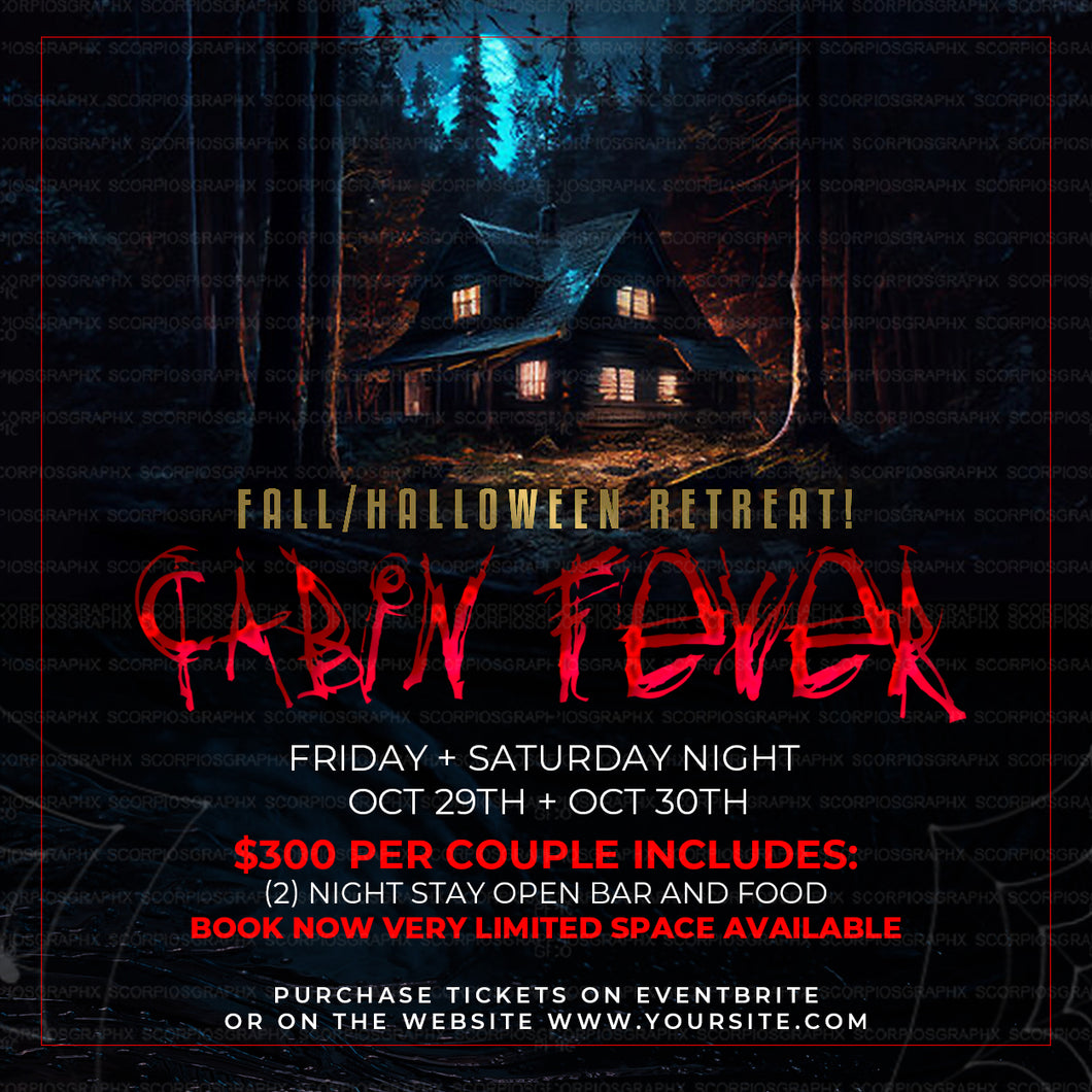 Halloween Cabin Trip Flyer Template