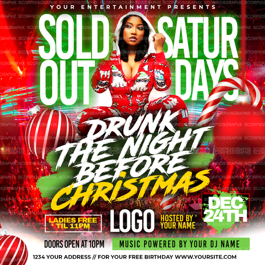 Drunk Christmas Party Flyer