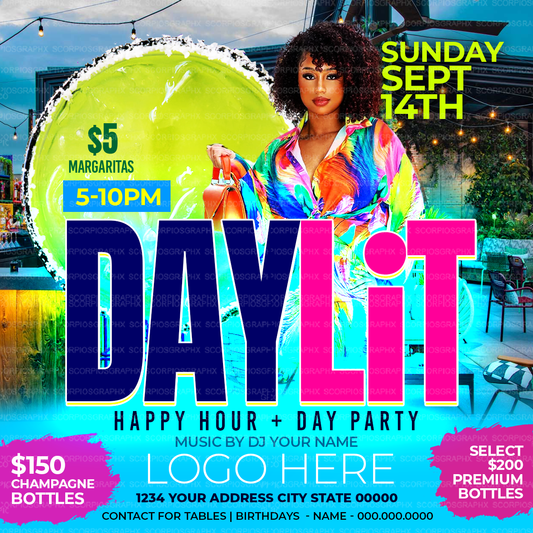 DayLit Day Party Flyer Template