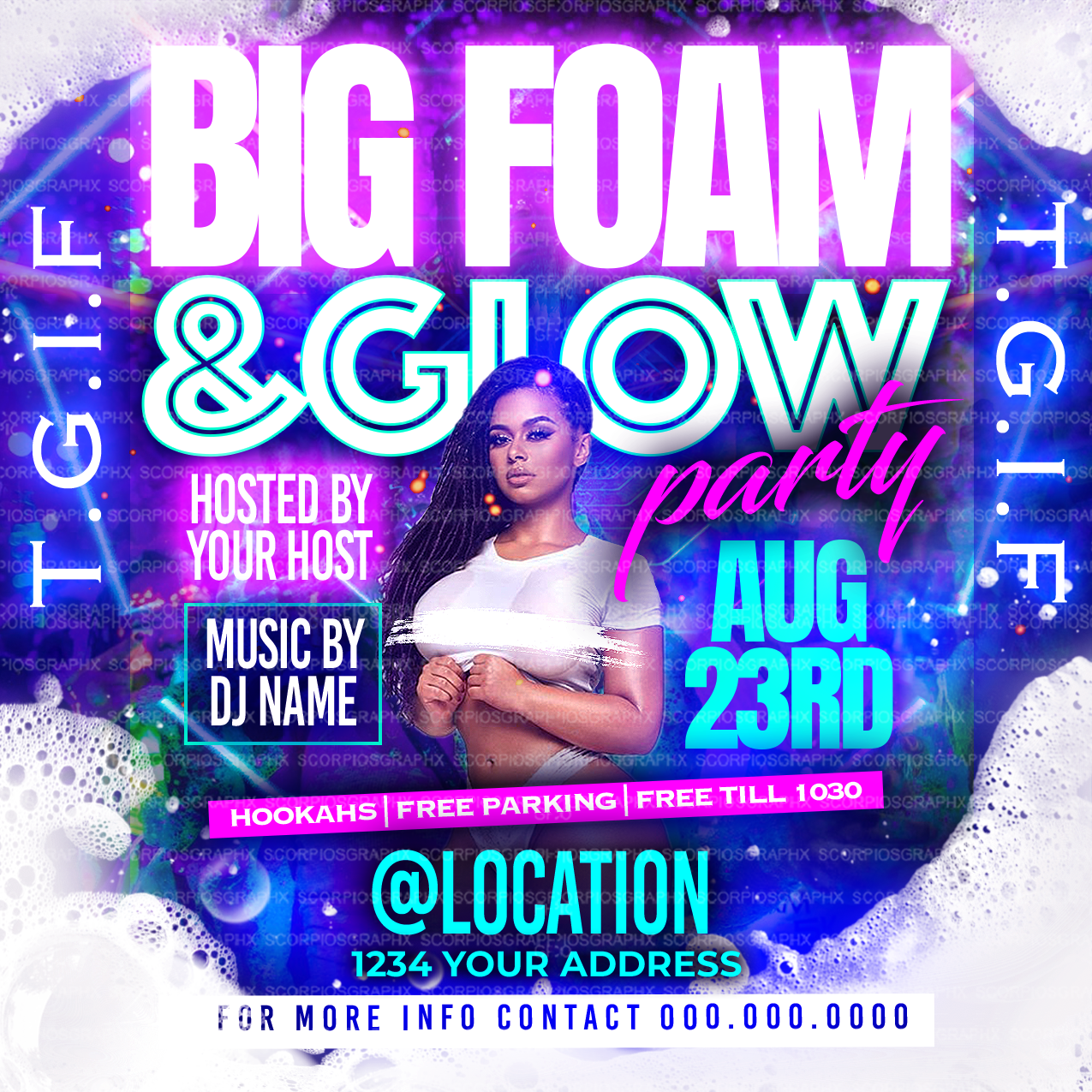 Foam & Glow Flyer Template