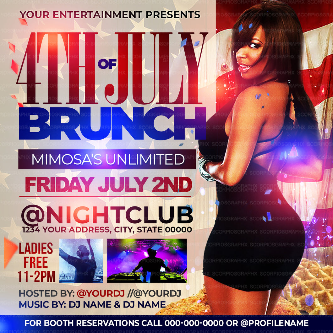 4th of July Brunch Flyer Template
