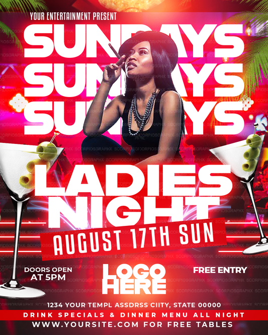 Ladies Night Flyer Template
