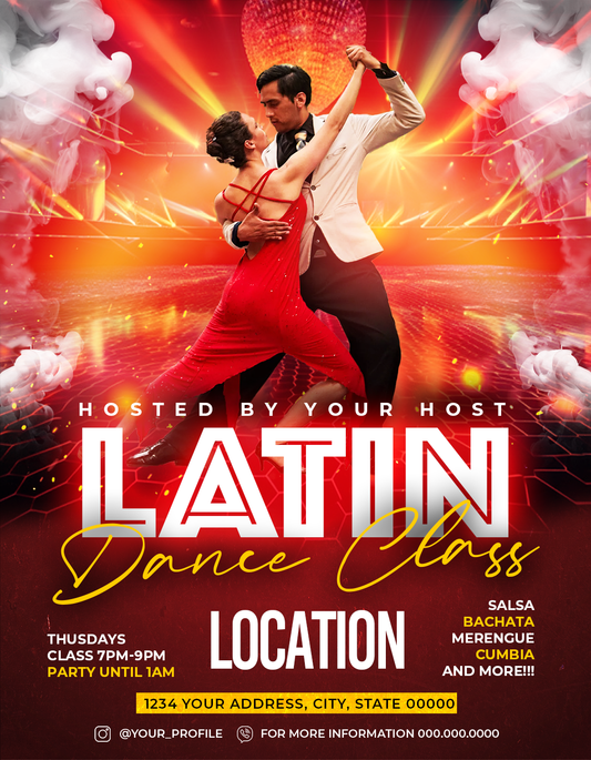 Latin Dance Class Flyer Template