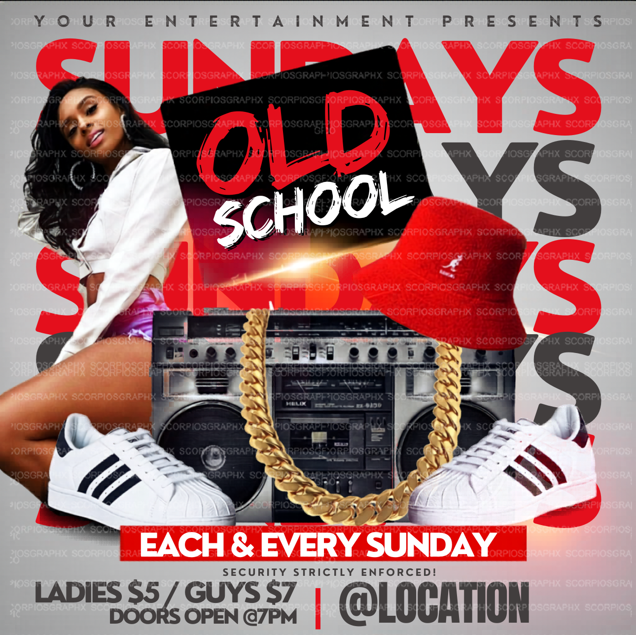 Old School Sundays Flyer Template