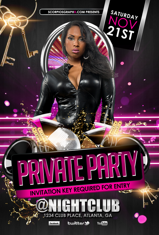 Private Party Flyer Template