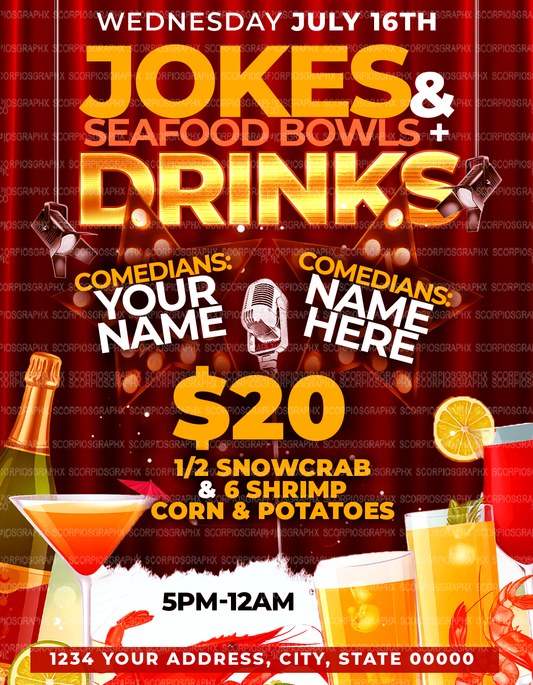 Seafood and Jokes Flyer Template