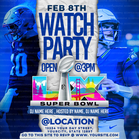 Superbowl Watch Party Flyer