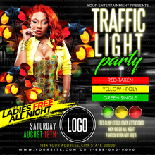 Load image into Gallery viewer, Traffic Light Party Flyer Template
