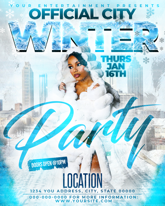 Winter Party Flyer Template