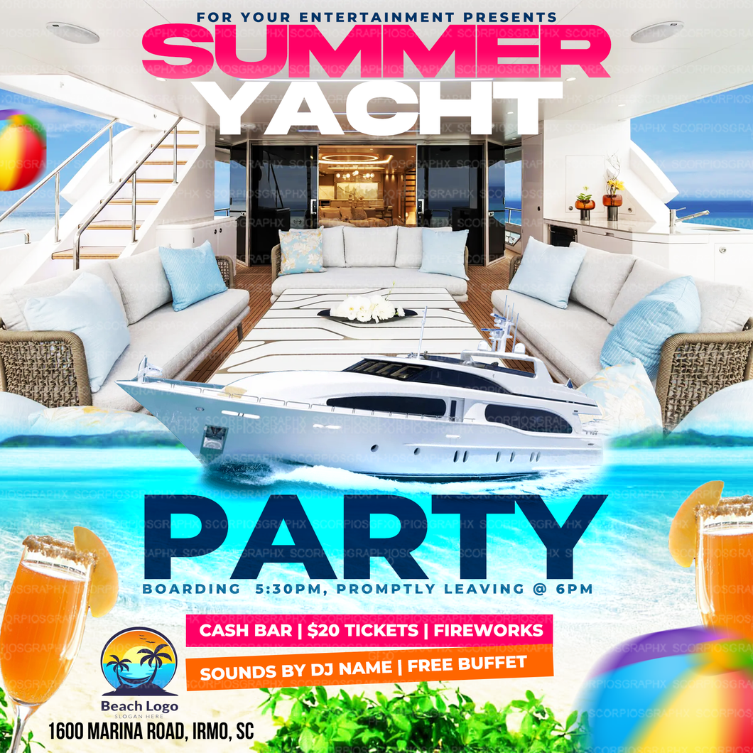 Summer Yacht Party Flyer Template
