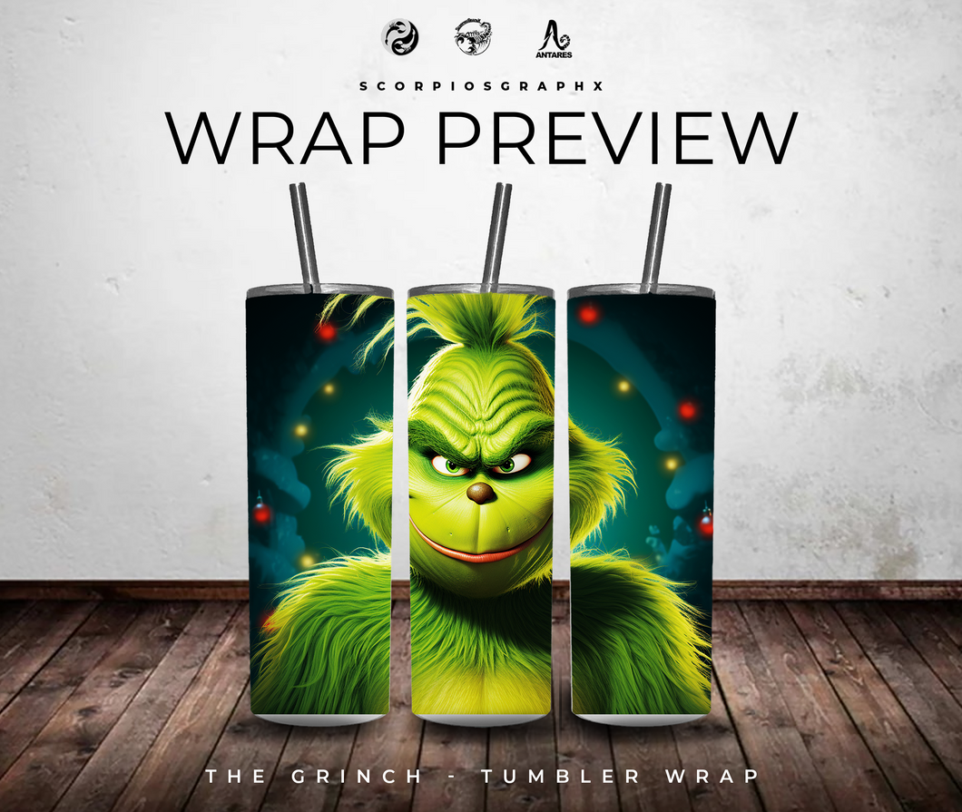 The Grinch PNG | Sublimation | Tumbler Wrap Design | Digital Download