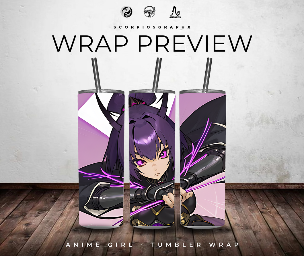 Anime Girl PNG | Sublimation | Tumbler Wrap Design | Digital Download