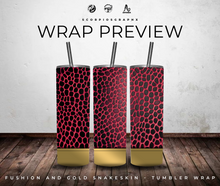 Load image into Gallery viewer, Fushia and Gold SnakeSkin PNG | Sublimation | Tumbler Wrap Design | Digital Download

