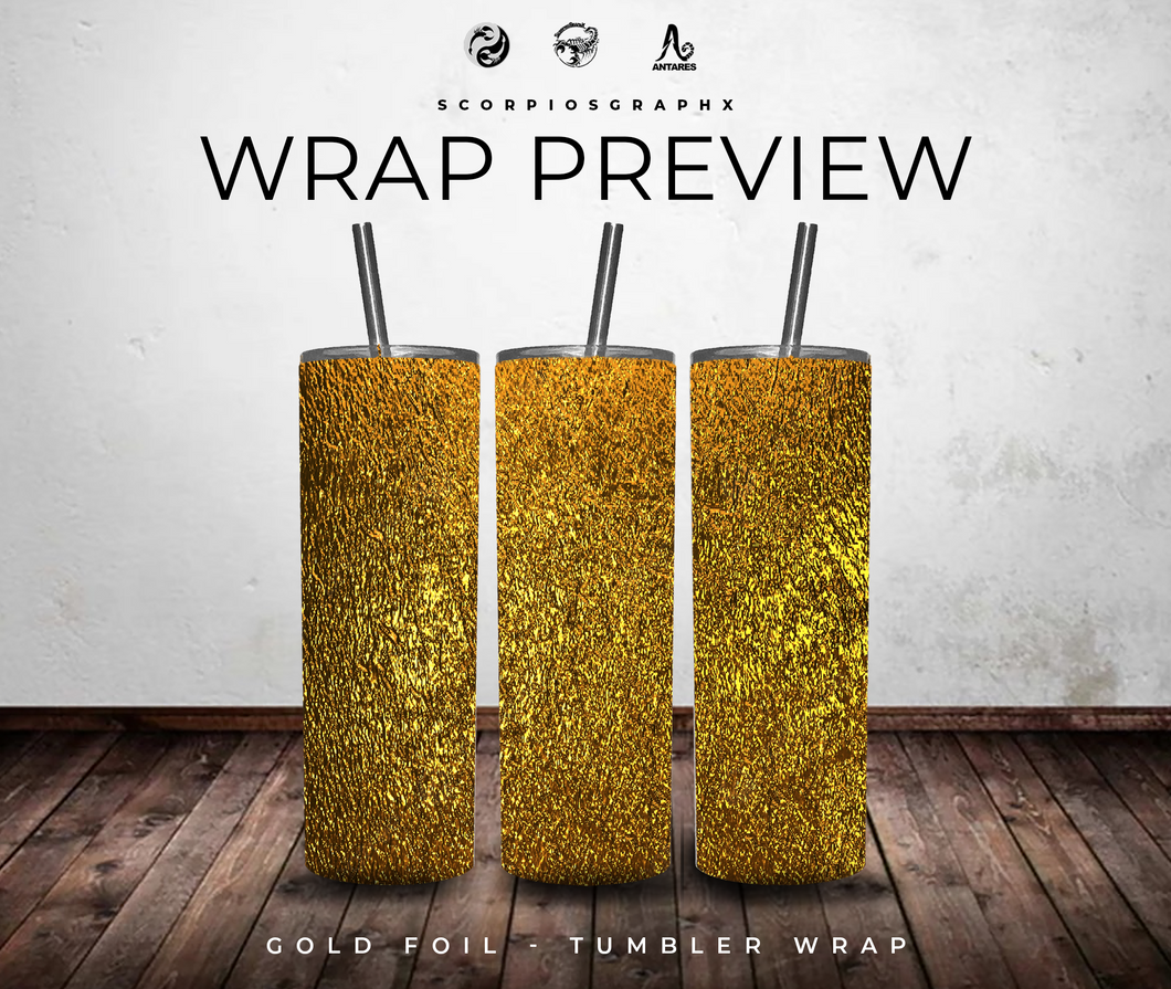 Gold Foil PNG | Sublimation | Tumbler Wrap Design | Digital Download