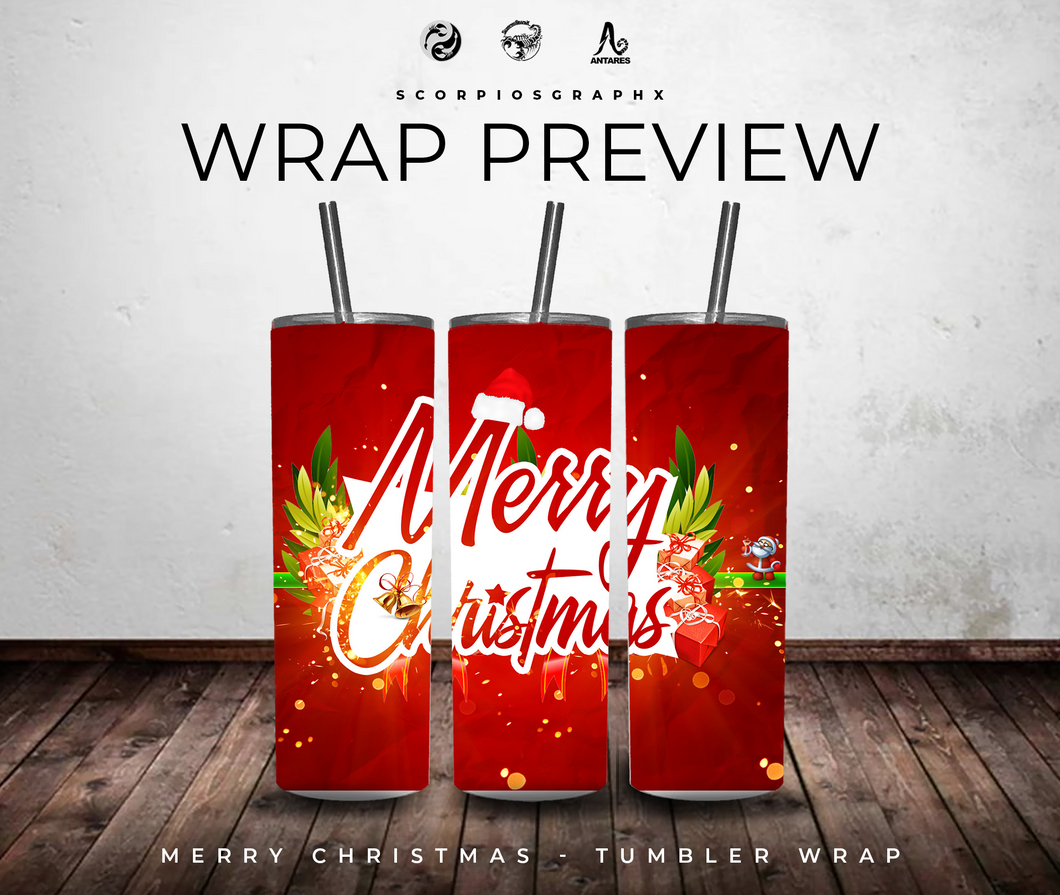 Merry Christmas PNG | Sublimation | Tumbler Wrap Design | Digital Download