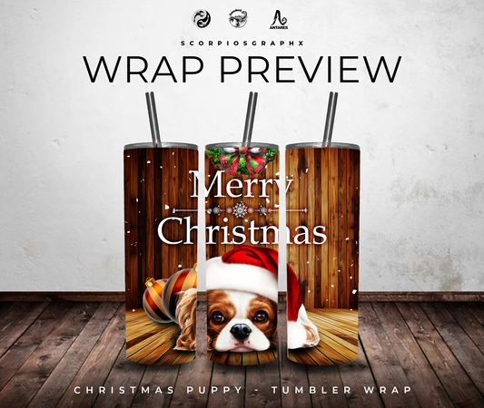 Christmas Puppy Tumbler Wrap