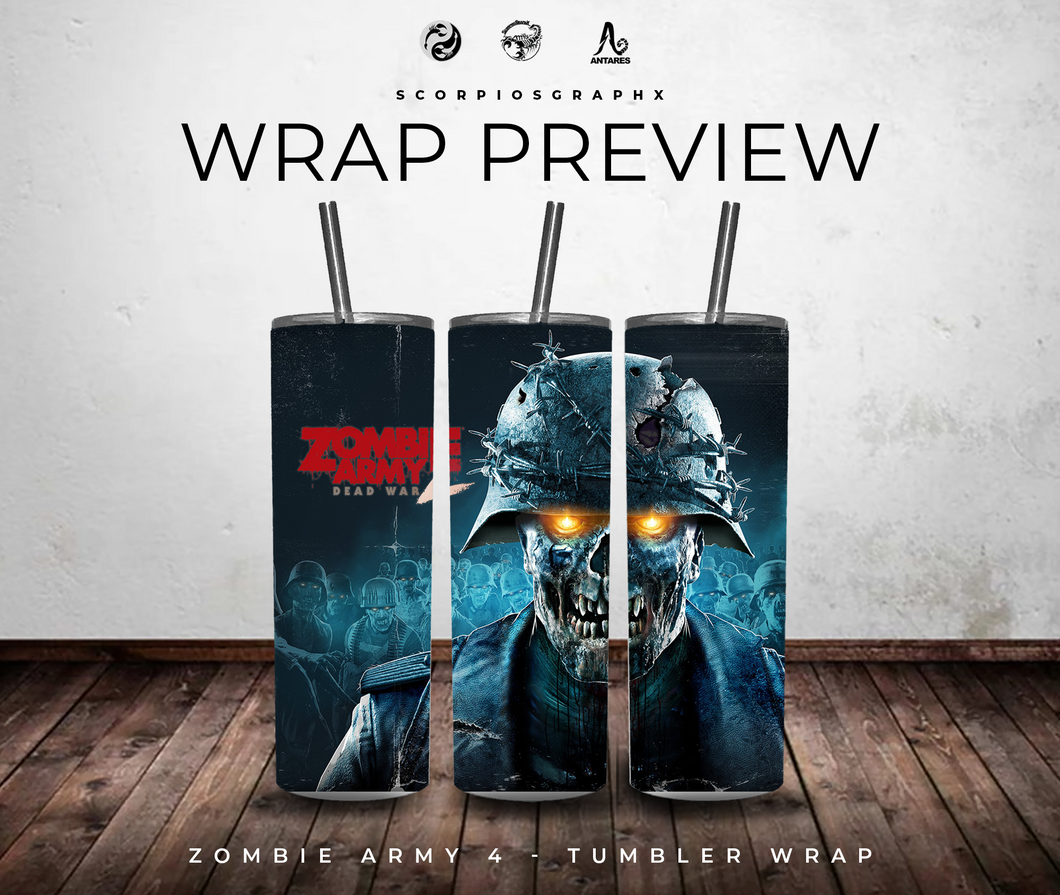 Zombie Army 4 PNG | Sublimation | Tumbler Wrap Design | Digital Download
