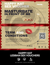Load image into Gallery viewer, Happy Kat Lesbian Sex Vouchers - PRINTABLES ONLY
