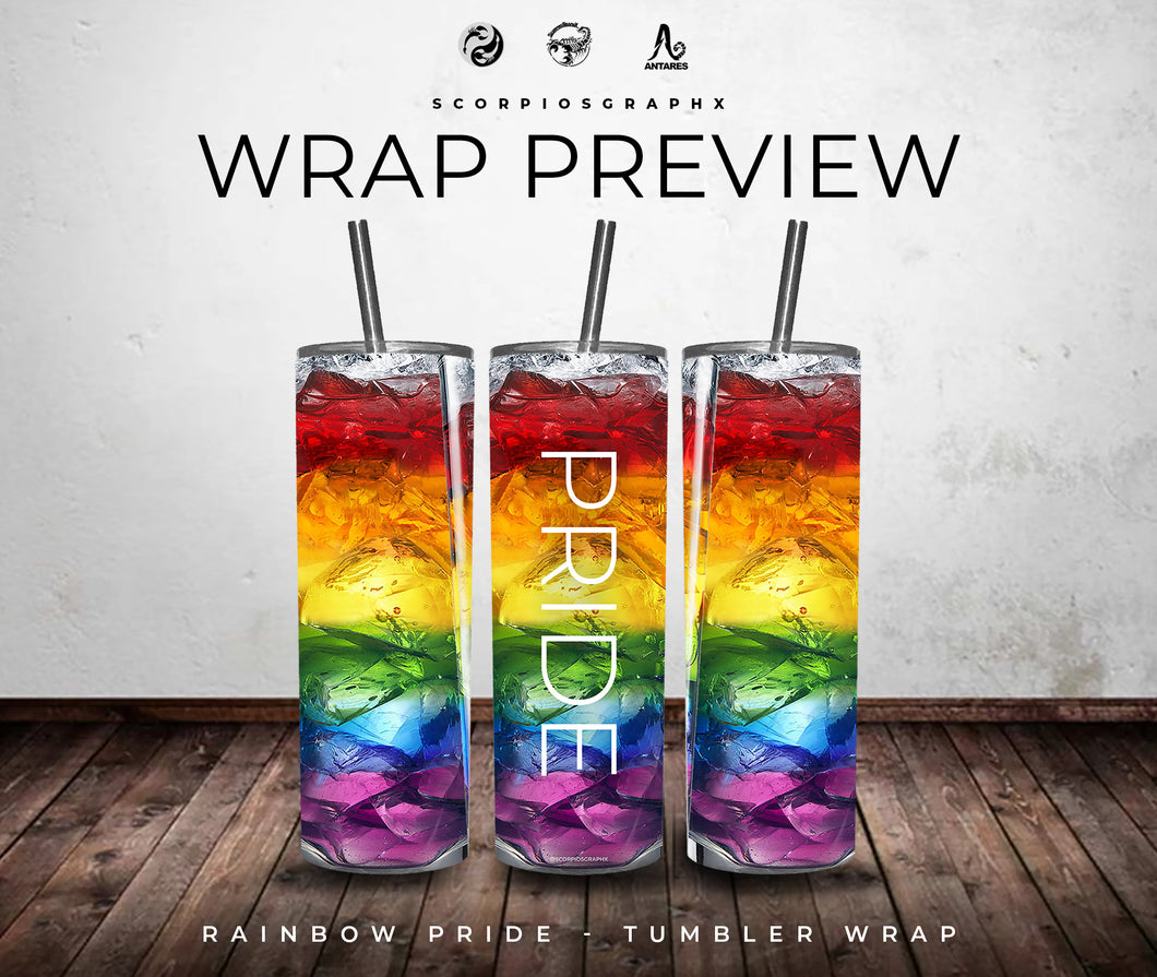 Rainbow Pride PNG | Sublimation | Tumbler Wrap Design | Digital Download