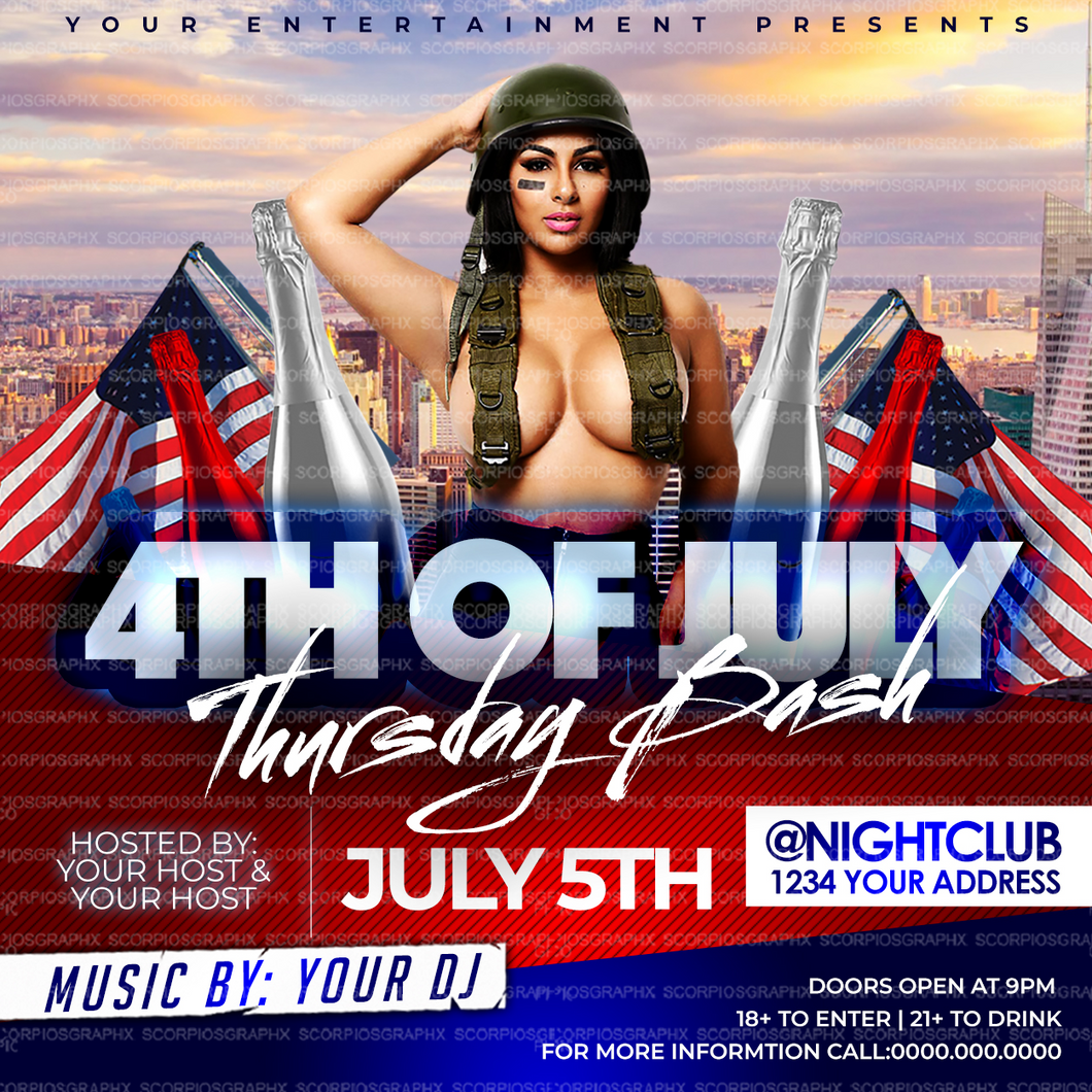 4th of July party Flyer Template