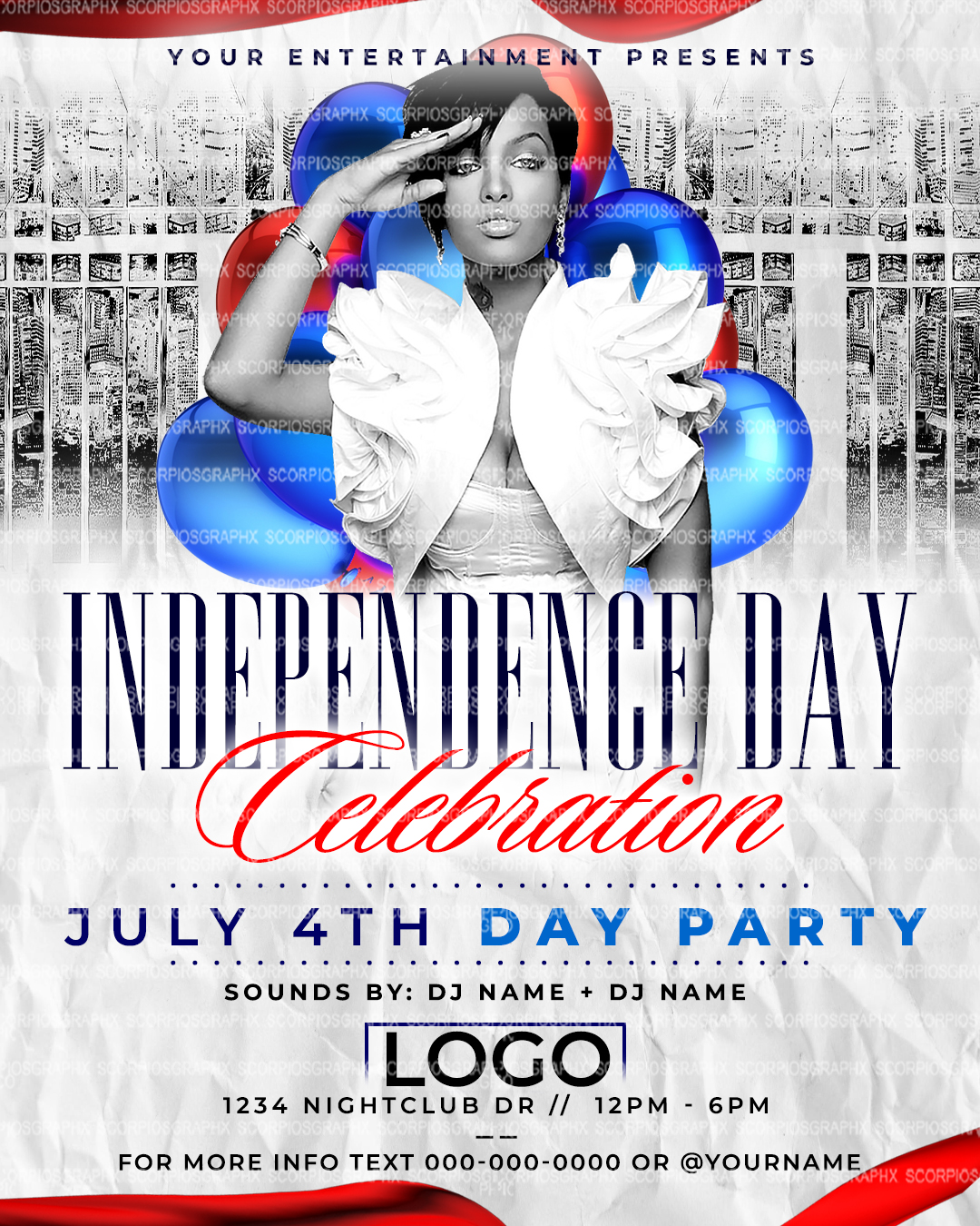 July 4th Day Party Flyer Template
