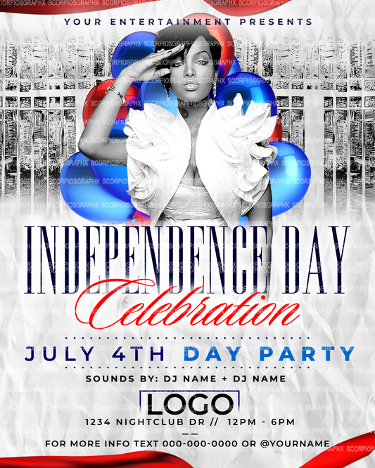 July 4th Day Party Flyer Template