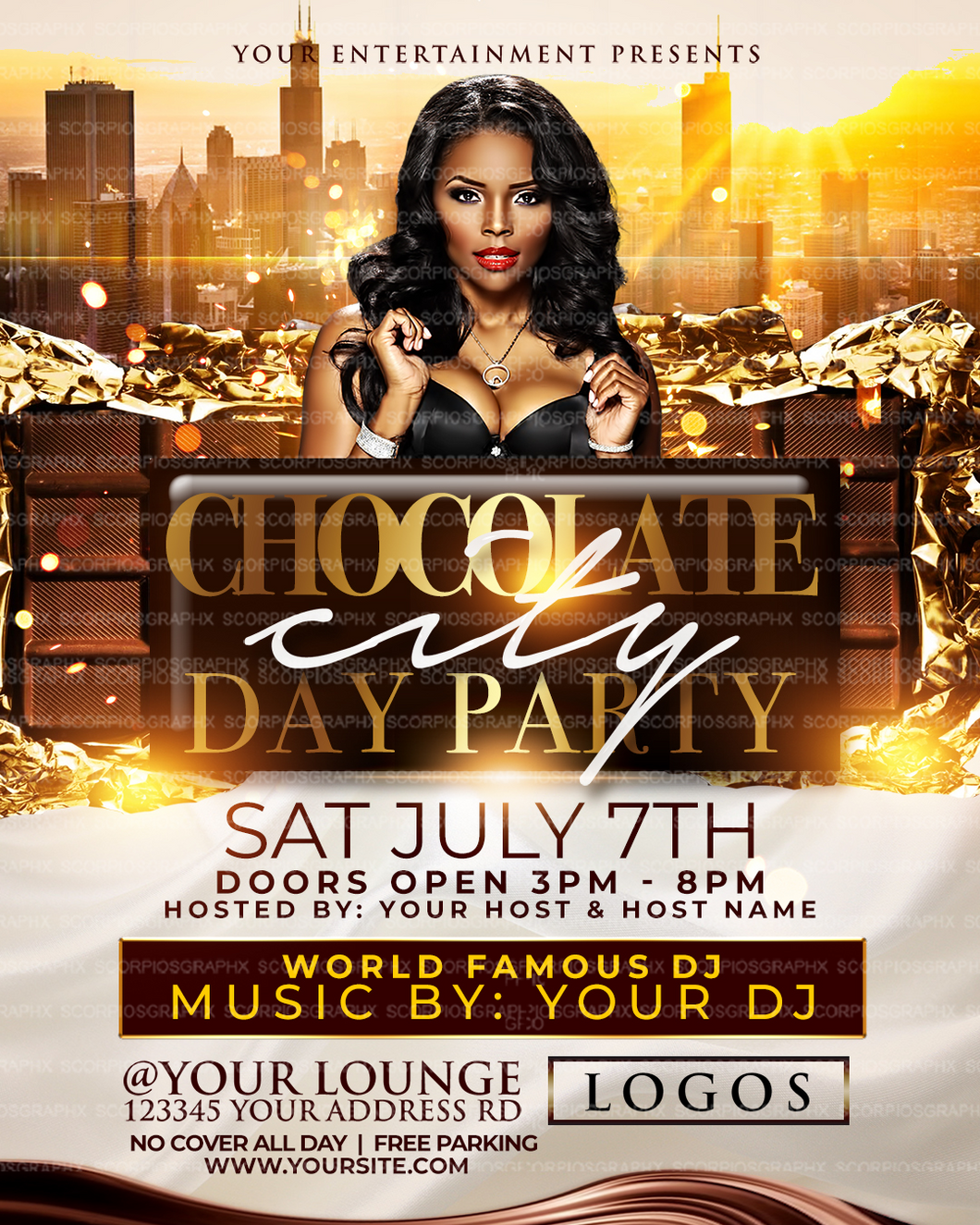 Chocolate Day Party Flyer Template